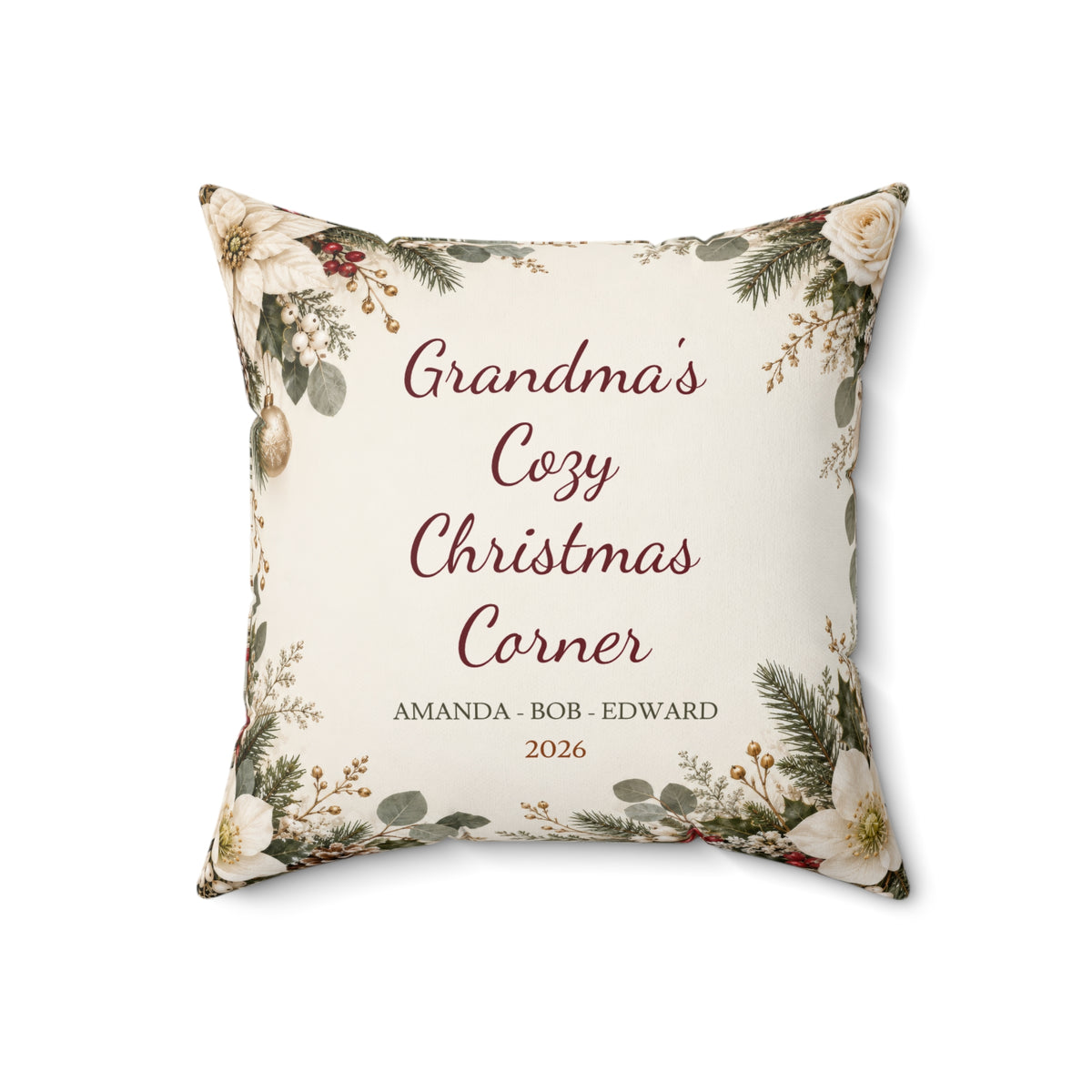 Grandma Christmas Pillow with Grandkids Names – view 3