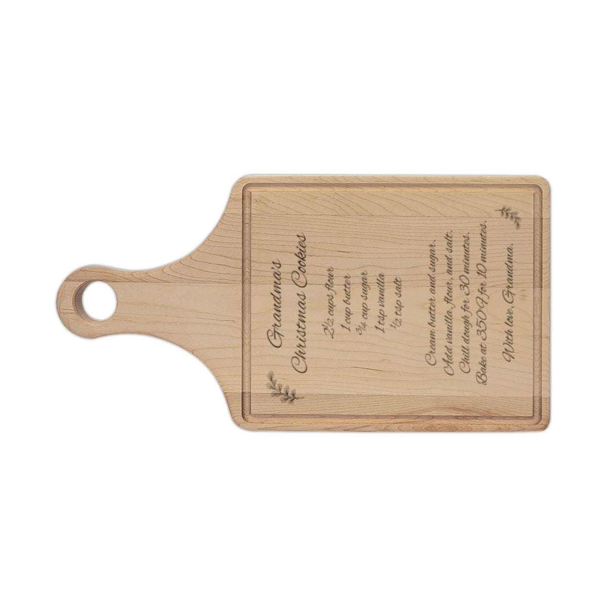 Grandma's Christmas Recipe Cutting Board Personalized