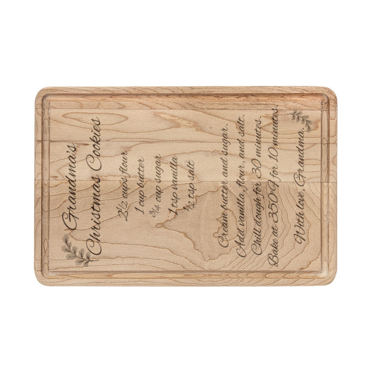 Grandma's Christmas Recipe Cutting Board Personalized