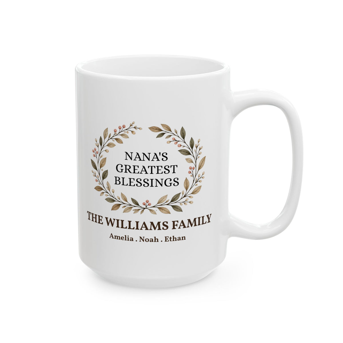 Personalized Nana Mug Custom Family Name Grandkids Names Gift for Nana