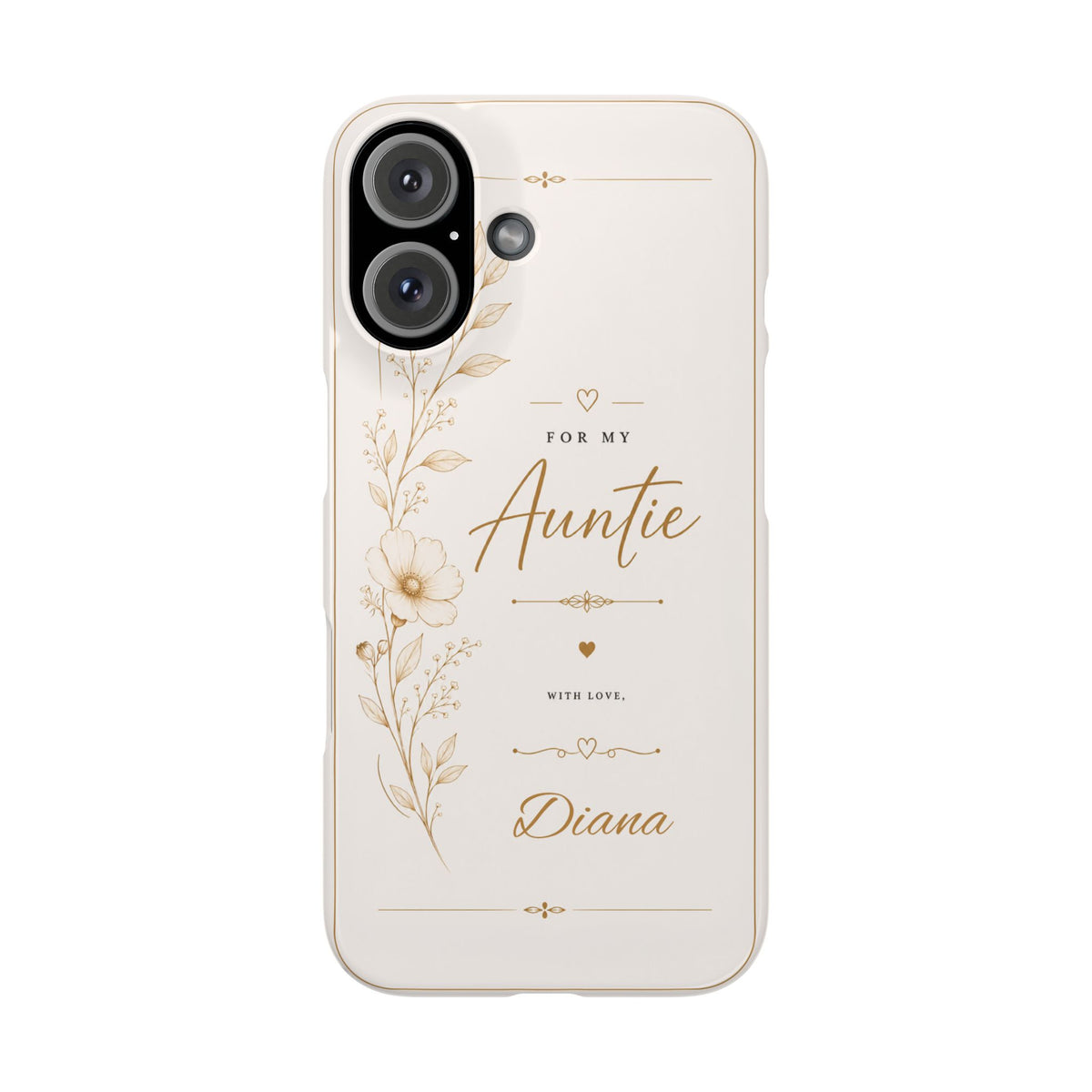 Personalized Auntie Custom Name Floral Slim Phone Case Gift for Aunt