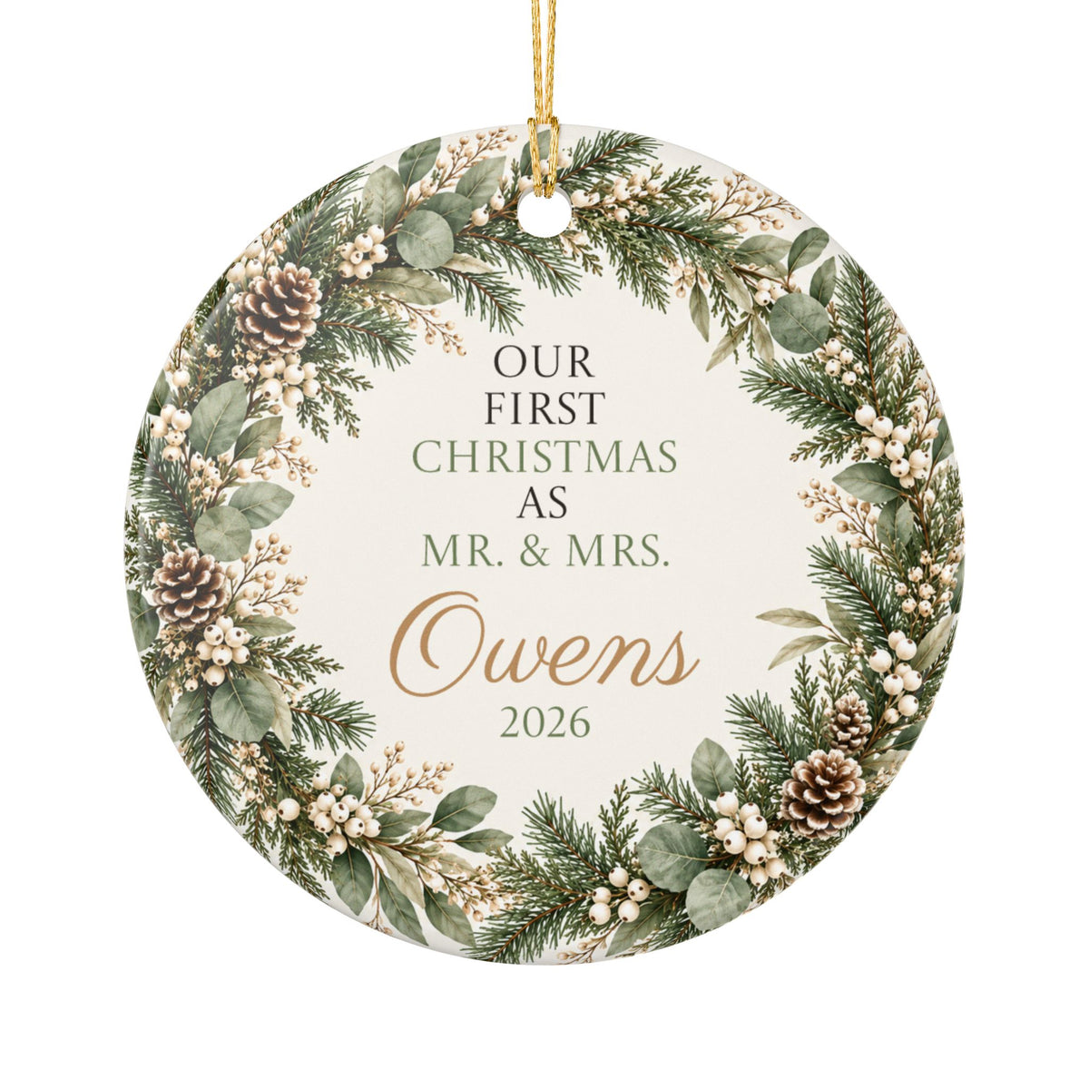 Personalized Couples First Christmas Ornament Holiday Keepsake