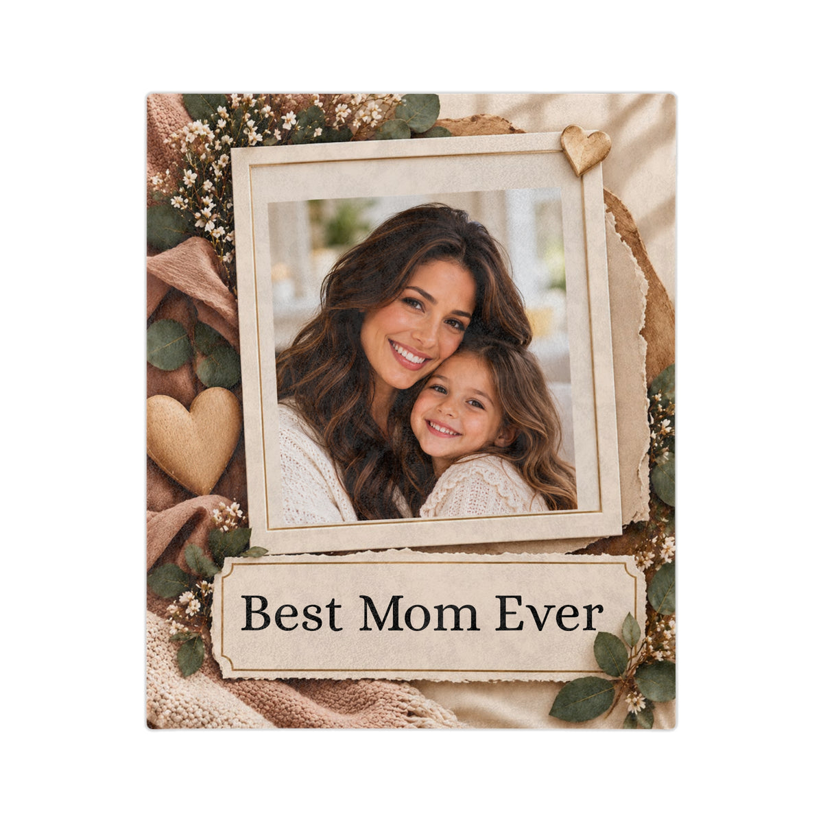 Personalized Mom Photo Blanket Custom Picture Best Mom Ever Gift