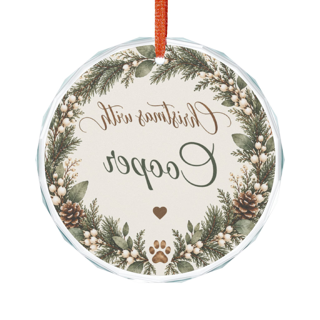 Personalized Pet Name Glass Ornament Christmas Keepsake