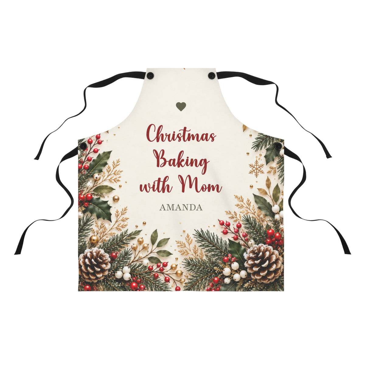 Mom Christmas Apron with Custom Name