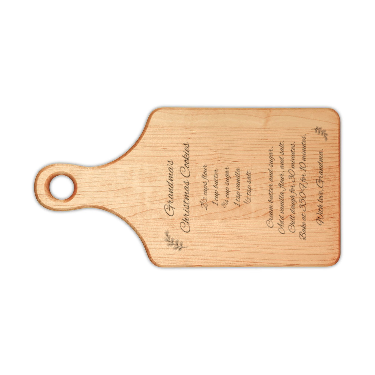 Grandma's Christmas Recipe Cutting Board Personalized