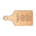 Grandpa's BBQ recipe cutting board, maple paddle board engraved with Grandpa's Famous BBQ Sauce recipe