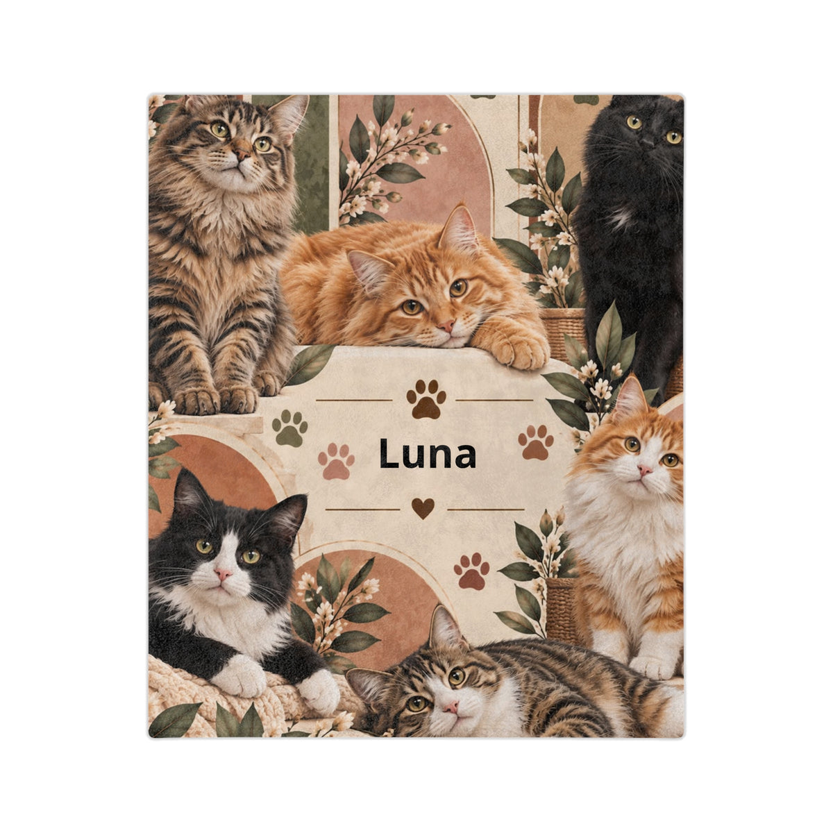 Personalized Cat Blanket Custom Cat Name Cat Lover Gift