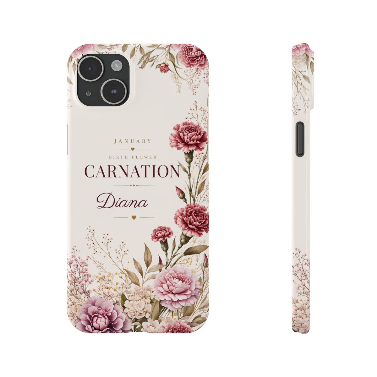 January Birth Flower Phone Case, Carnation – view 10