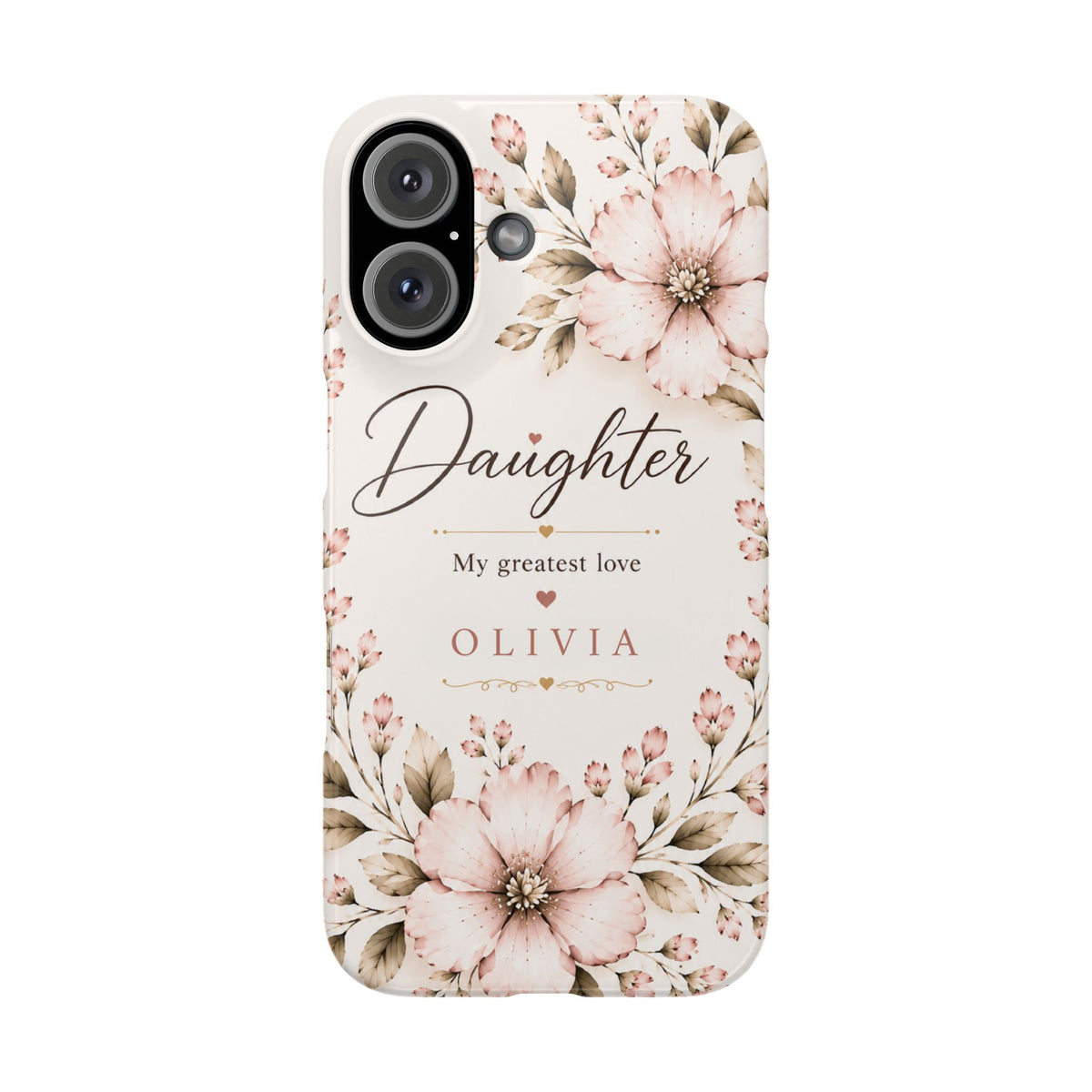 Personalized Daughter Custom Name Floral Slim Phone Case Gift for Daughter
