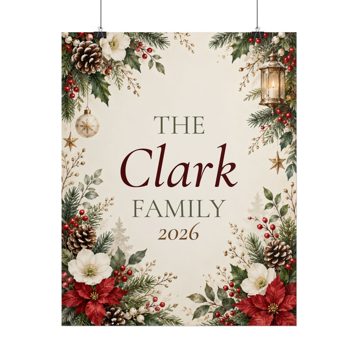 Family Christmas Print, Family Name and Year – view 2