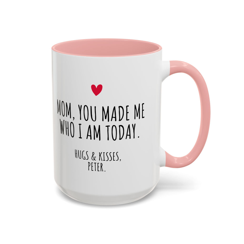 Copy of Personalized Heart Coffee Mug — "[Name], you’re the woman who makes my heart smile" (Accent 11/15oz)
