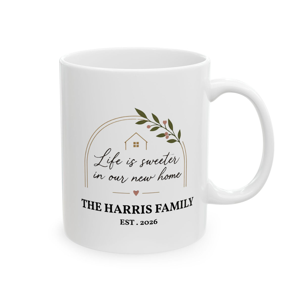 Personalized New Home Mug Custom Family Name Coffee Housewarming Gift