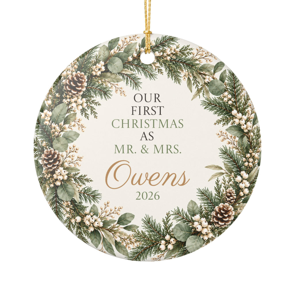 Personalized Couples First Christmas Ornament Holiday Keepsake