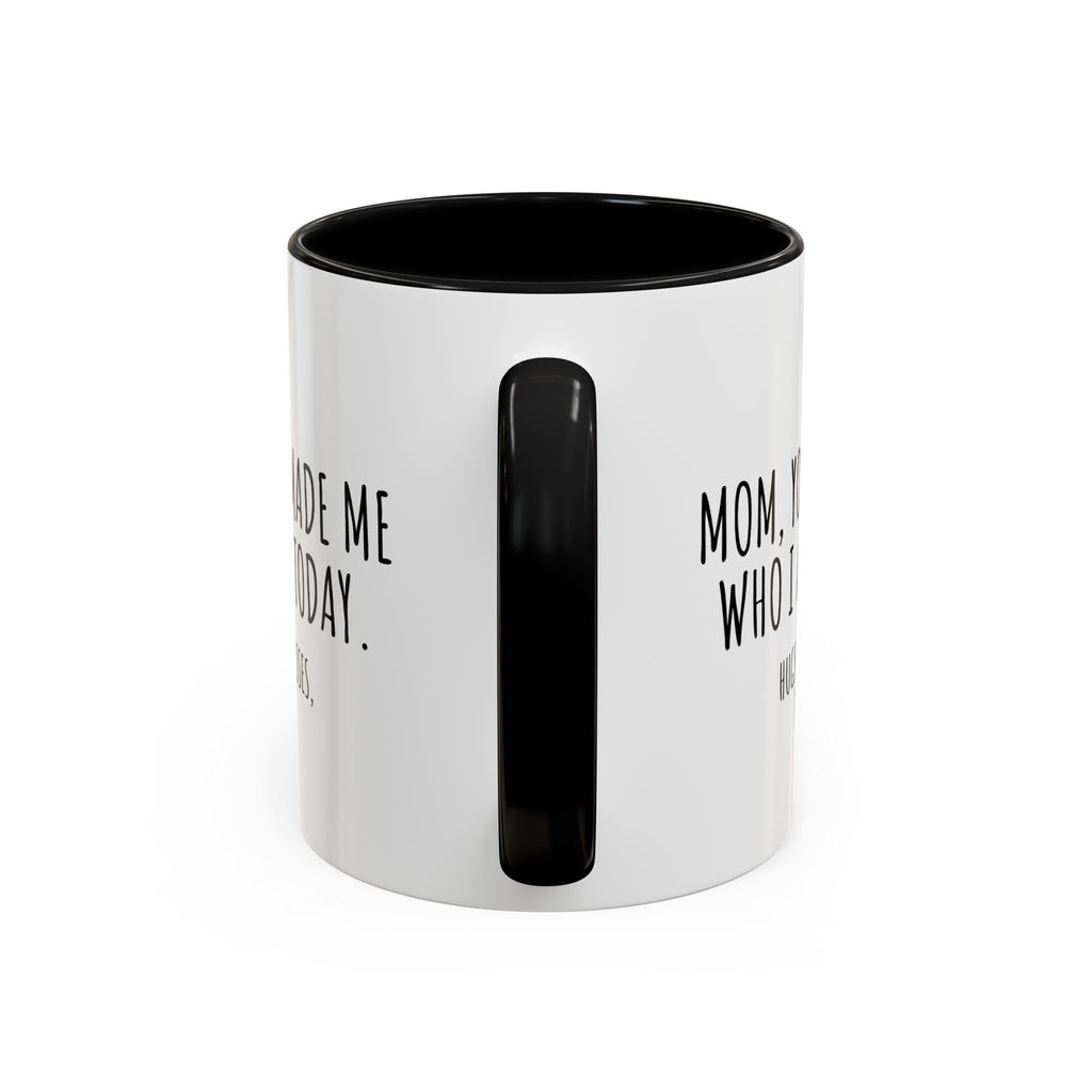 Copy of Personalized Heart Coffee Mug — "[Name], you’re the woman who makes my heart smile" (Accent 11/15oz)