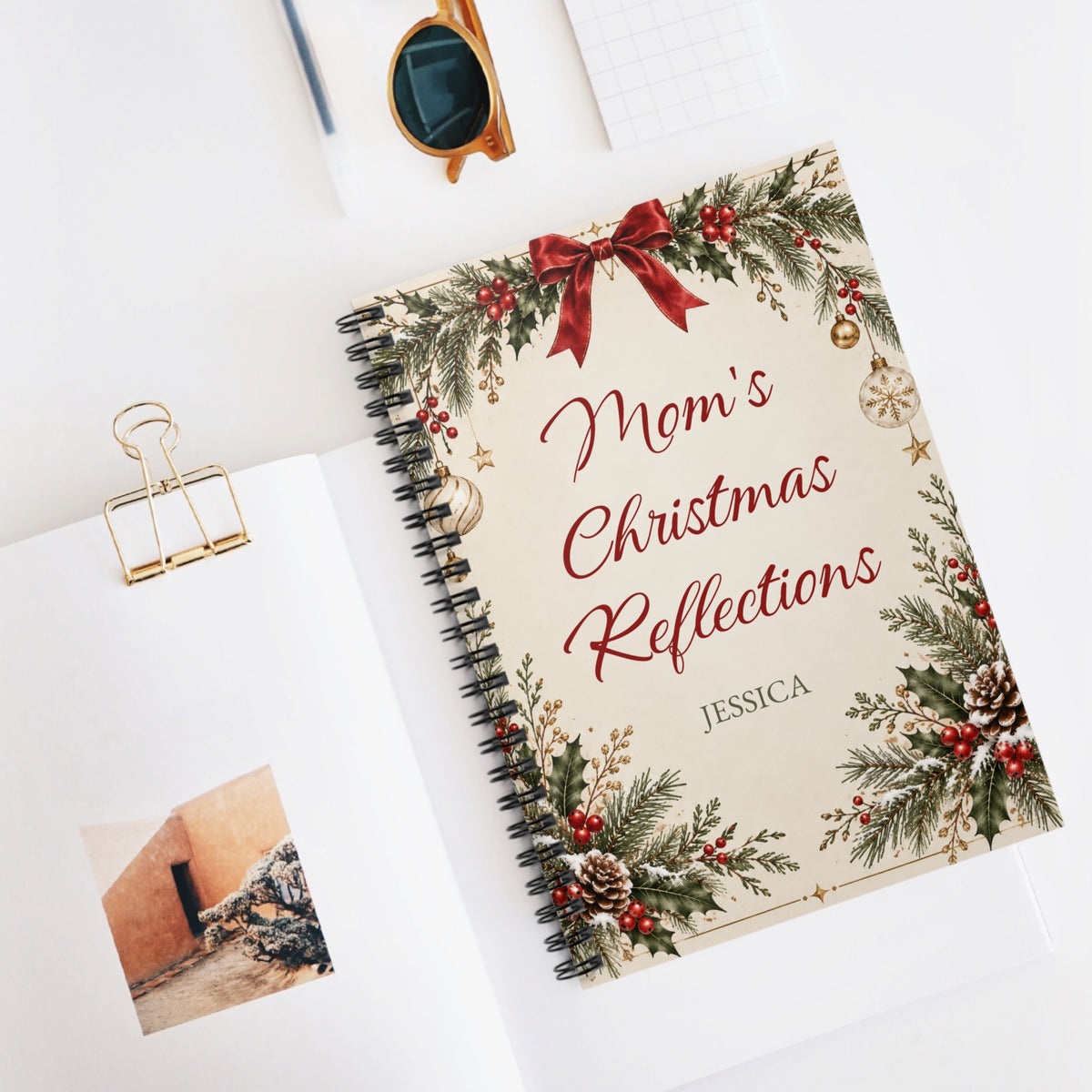 Mom Christmas Journal with Name – view 5