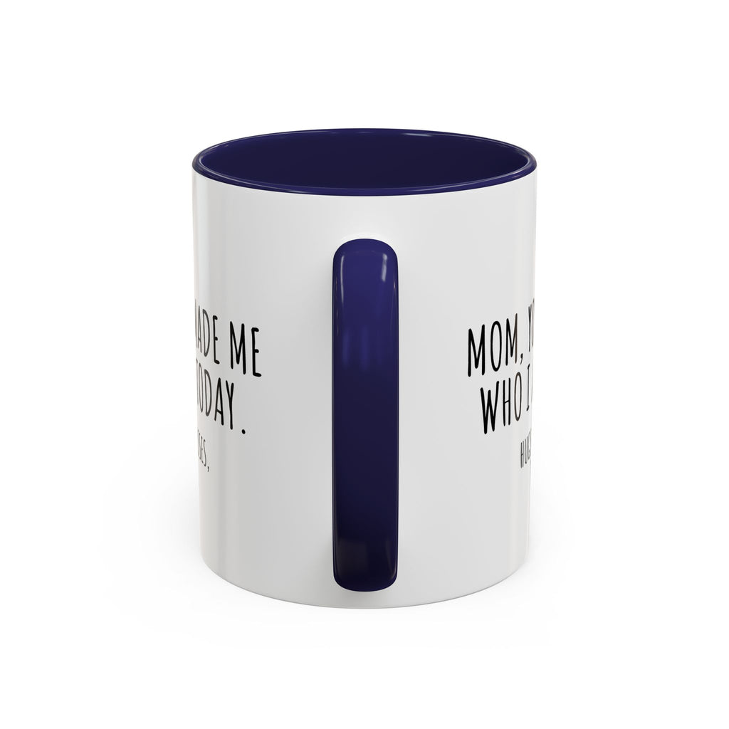 Copy of Personalized Heart Coffee Mug — "[Name], you’re the woman who makes my heart smile" (Accent 11/15oz)