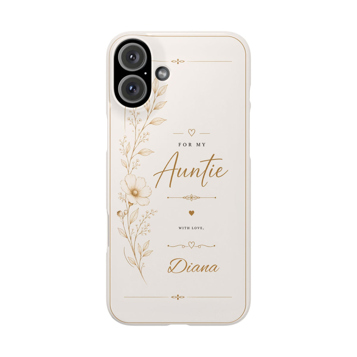 Personalized Auntie Custom Name Floral Slim Phone Case Gift for Aunt