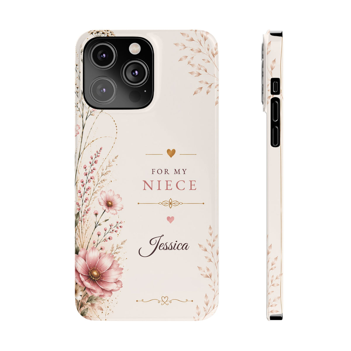 Personalized Niece Custom Name Floral Slim Case Gift for Niece