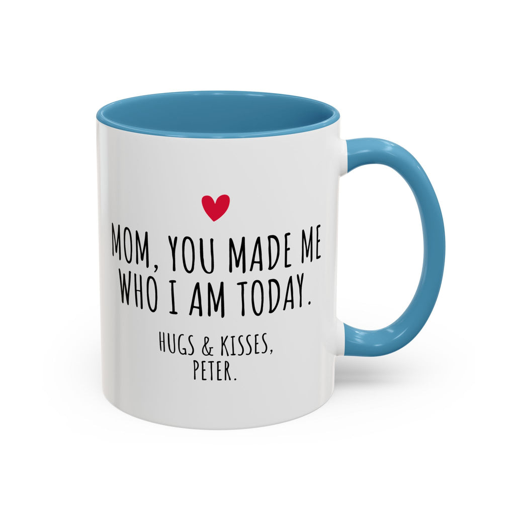 Copy of Personalized Heart Coffee Mug — "[Name], you’re the woman who makes my heart smile" (Accent 11/15oz)