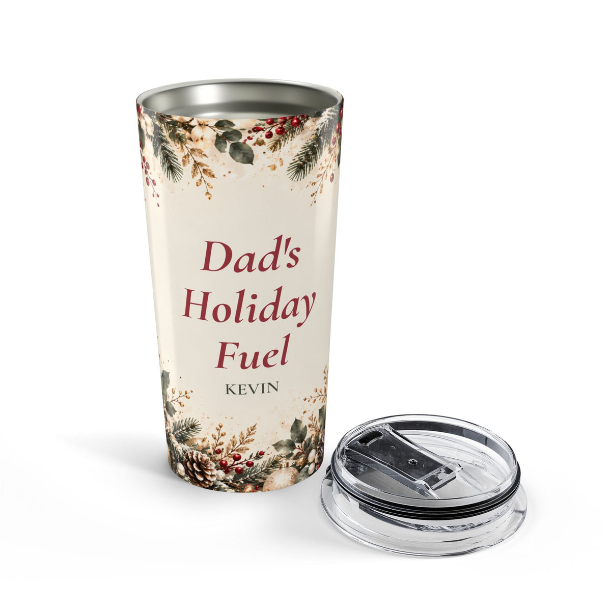 Personalized Dad Christmas Tumbler Custom Name Holiday Gift