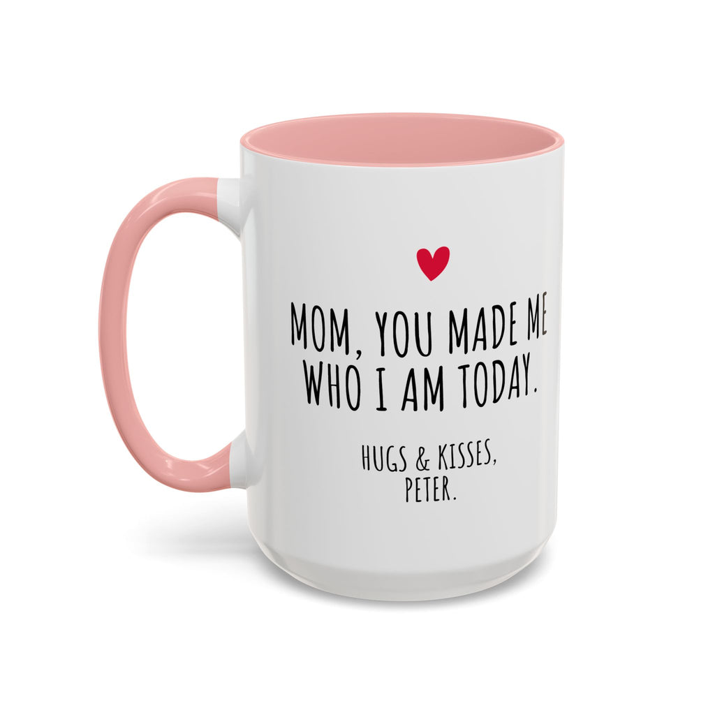 Copy of Personalized Heart Coffee Mug — "[Name], you’re the woman who makes my heart smile" (Accent 11/15oz)