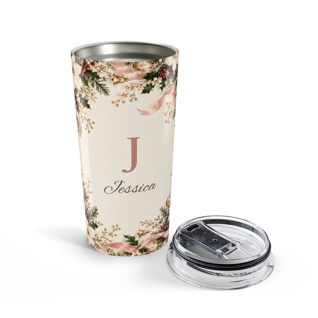 Personalized Christmas Tumbler Custom Initial and Name Gift for Wife or Girlfriend