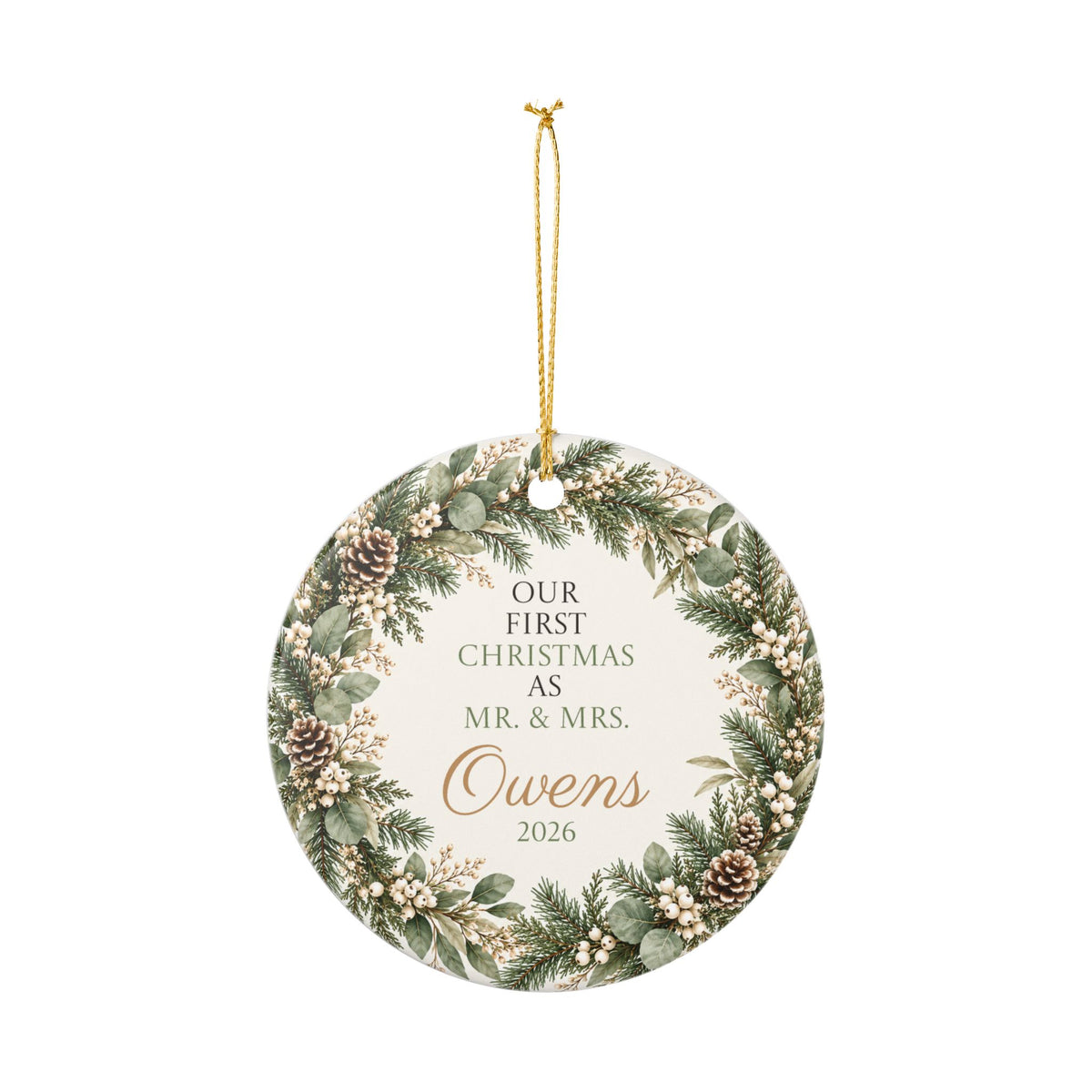 Personalized Couples First Christmas Ornament Holiday Keepsake