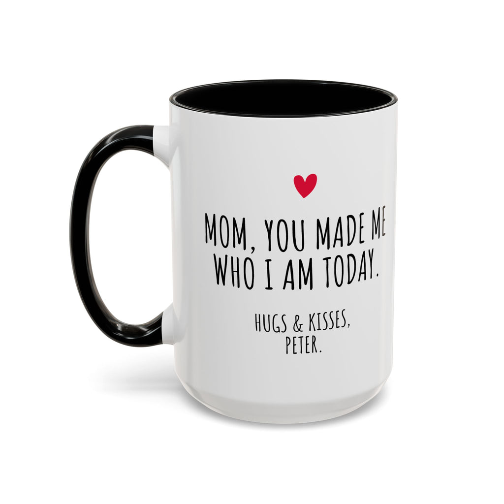 Copy of Personalized Heart Coffee Mug — "[Name], you’re the woman who makes my heart smile" (Accent 11/15oz)