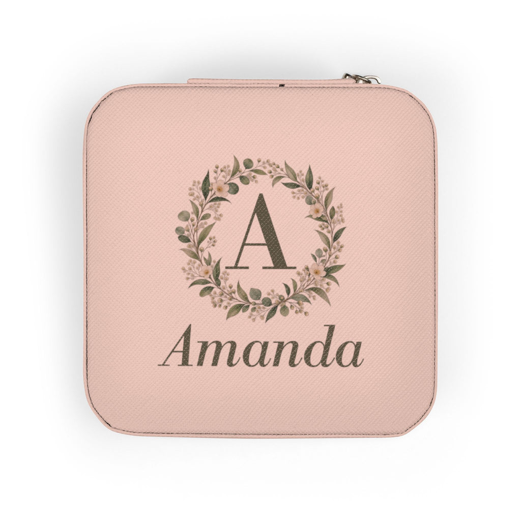 Personalized Jewelry Travel Case with Monogram and Name