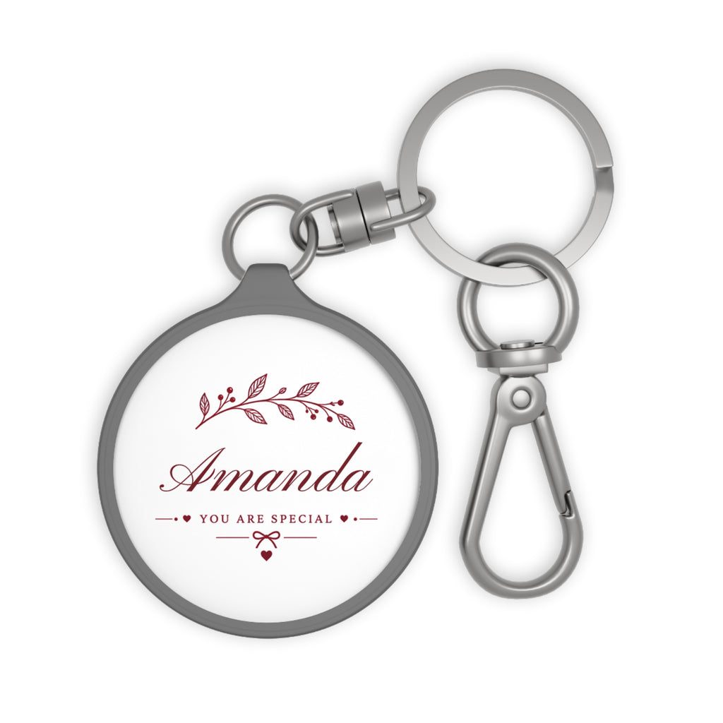 Personalized Name Custom Botanical Keychain Thoughtful Keyring Tag Gift for Her
