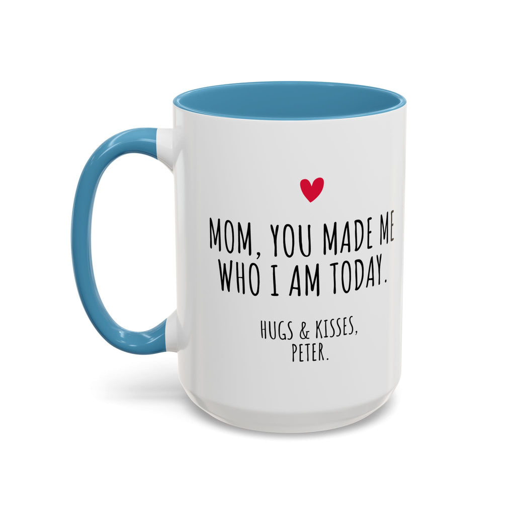 Copy of Personalized Heart Coffee Mug — "[Name], you’re the woman who makes my heart smile" (Accent 11/15oz)