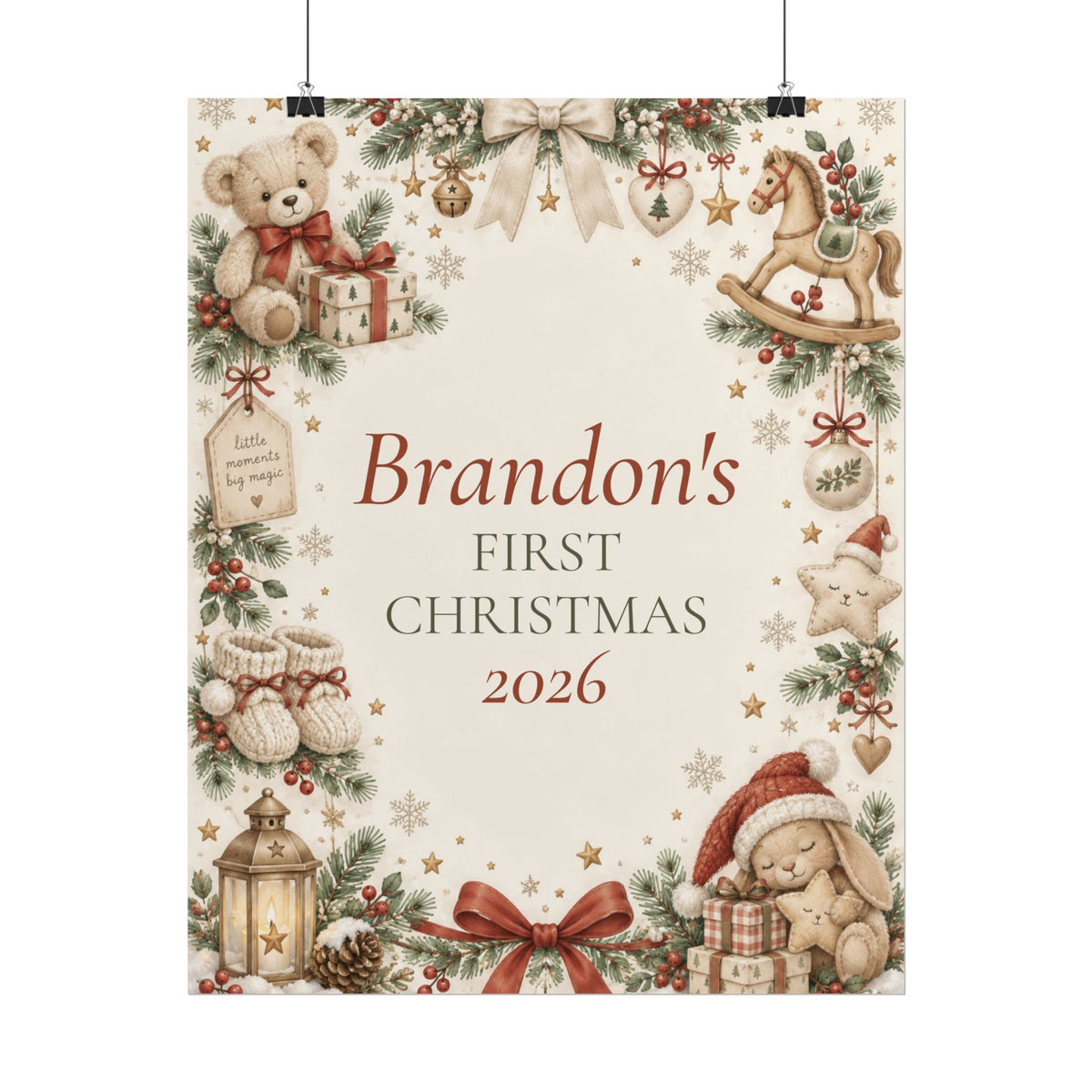 Baby's First Christmas Print, Name and Year – view 2