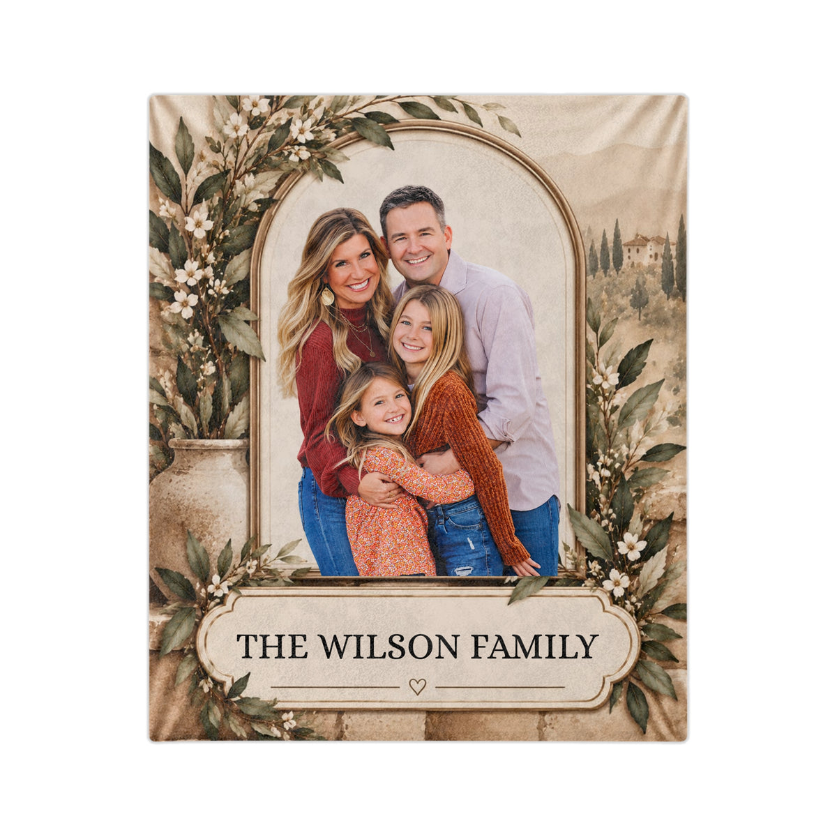 Personalized Family Photo Blanket Custom Family Name Family Keepsake Gift