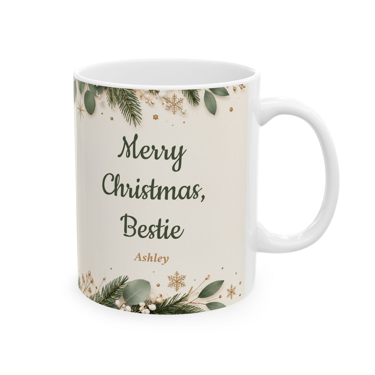 Personalized Bestie Christmas Mug Custom Name Holiday Best Friend Gift