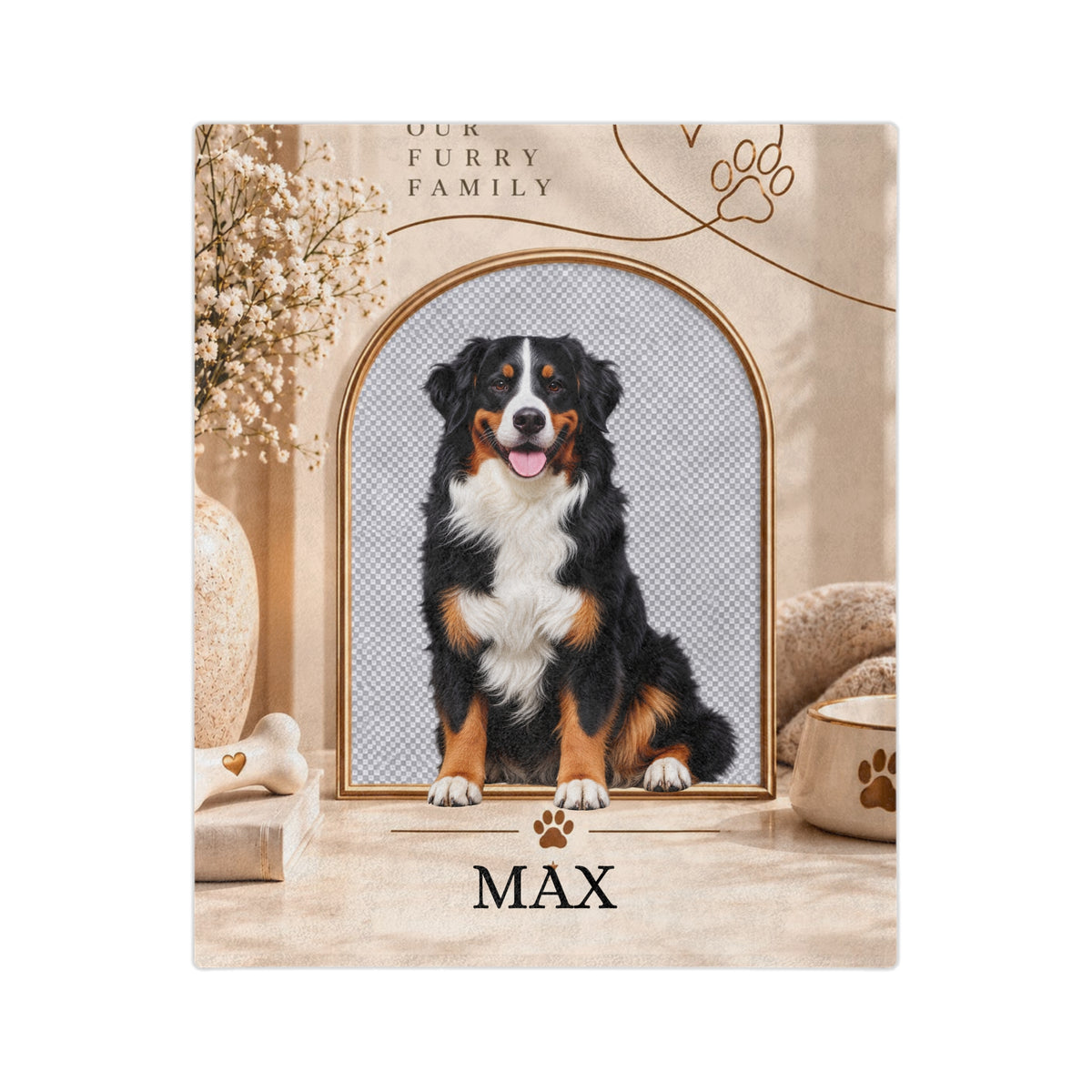 Personalized Dog Photo Blanket Custom Dog Name Dog Lover Keepsake Gift