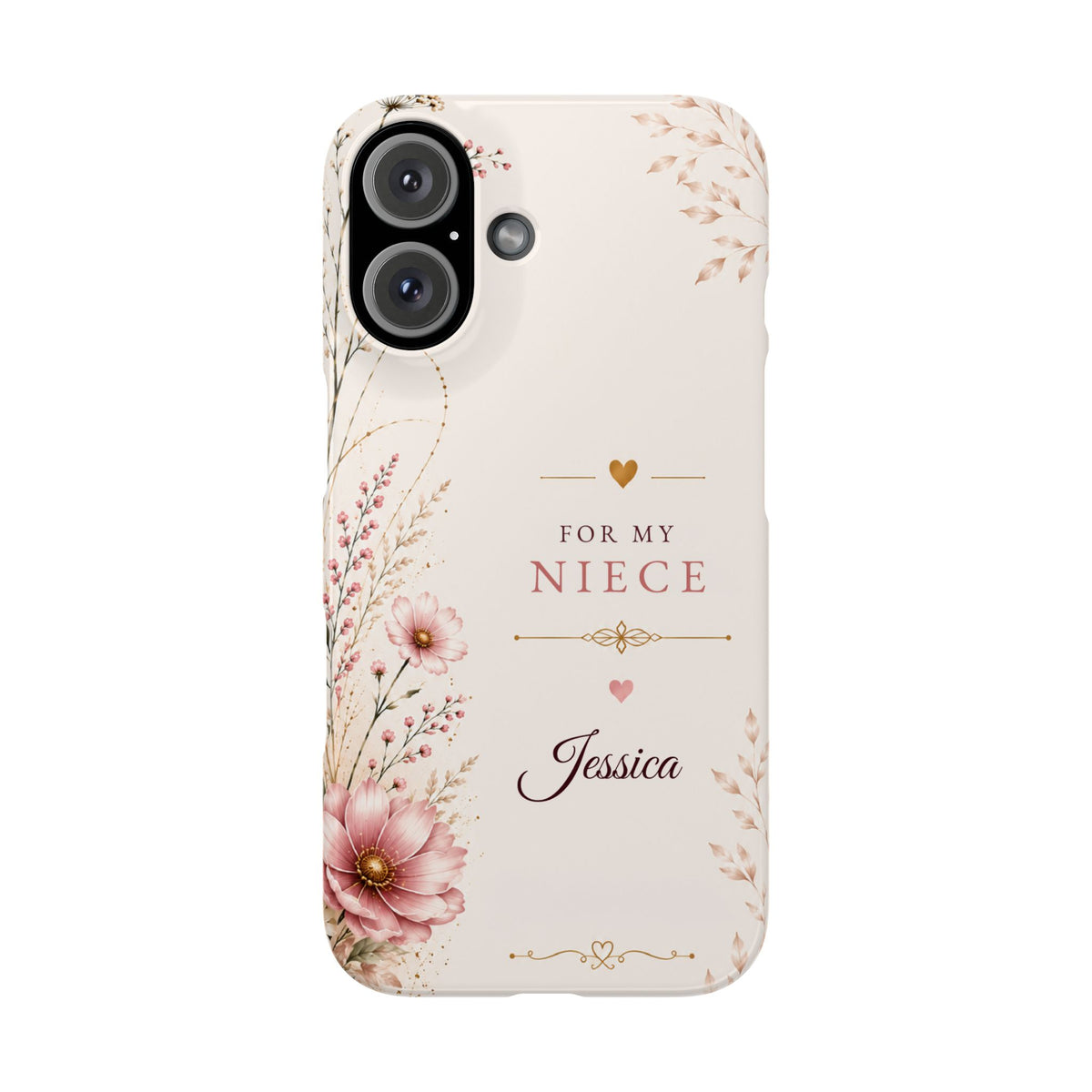 Personalized Niece Custom Name Floral Slim Case Gift for Niece