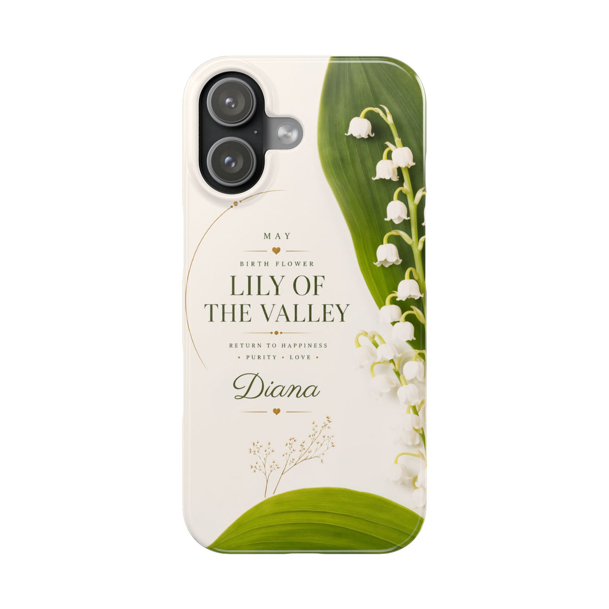 May Birth Flower Phone Case, Lily of Valley