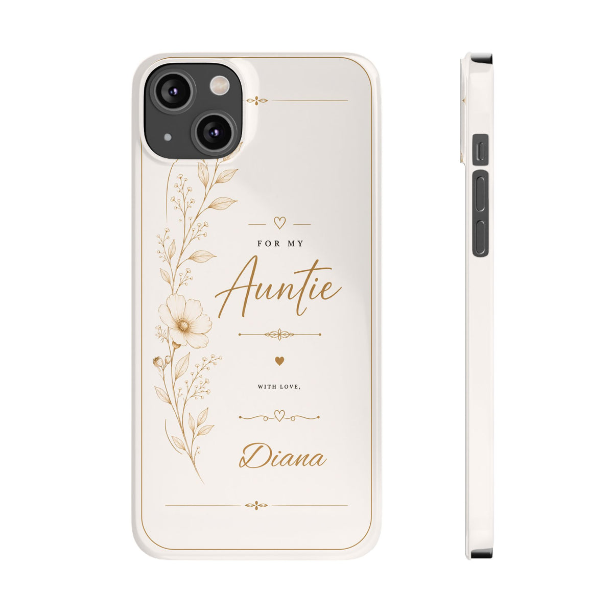 Personalized Auntie Custom Name Floral Slim Phone Case Gift for Aunt