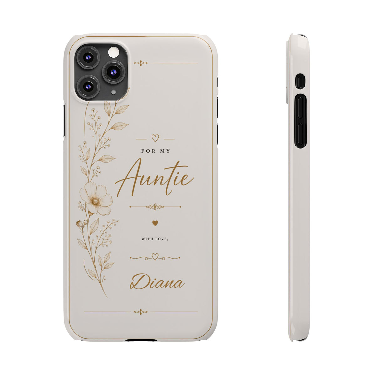 Personalized Auntie Custom Name Floral Slim Phone Case Gift for Aunt