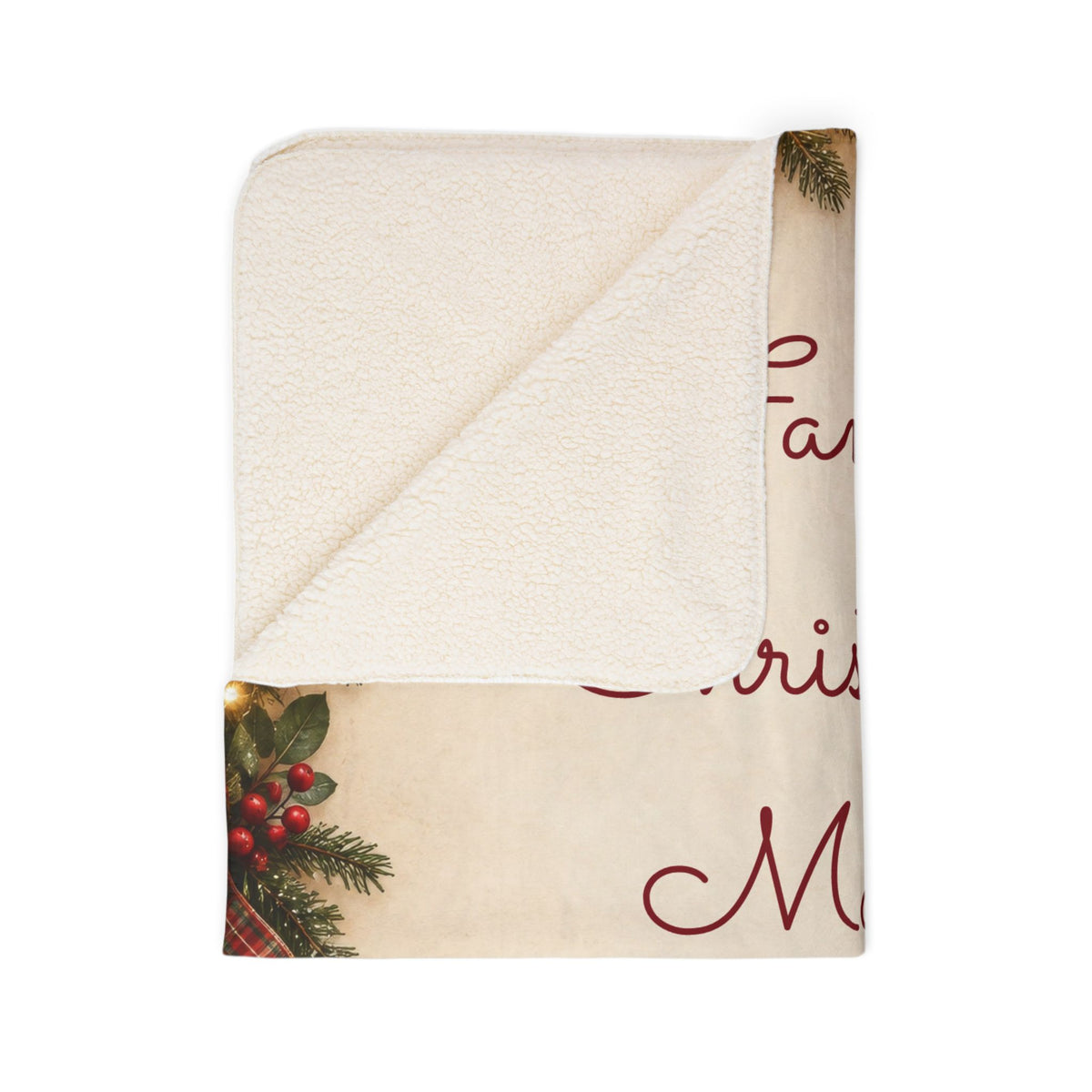 Personalized Family Christmas Family Name Sherpa Movie Night Blanket