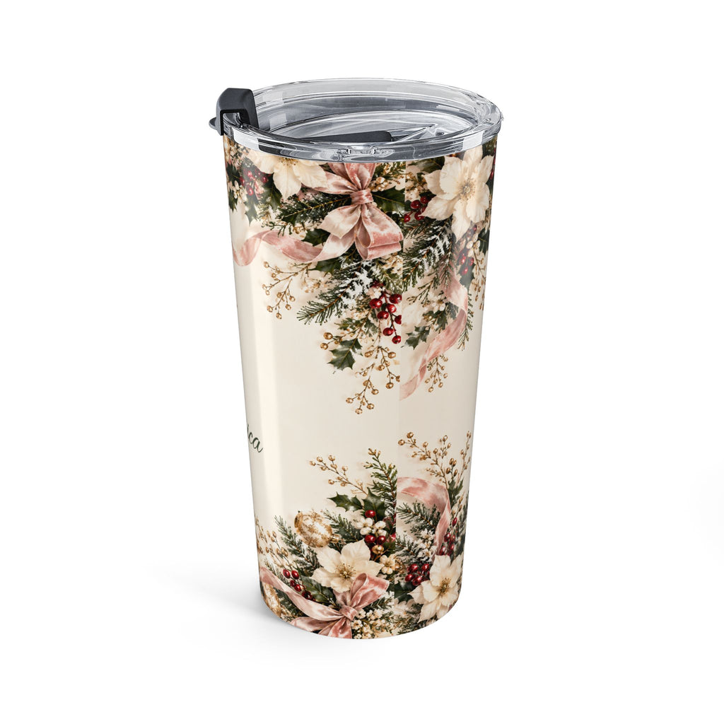 Personalized Christmas Tumbler Custom Initial and Name Gift for Wife or Girlfriend