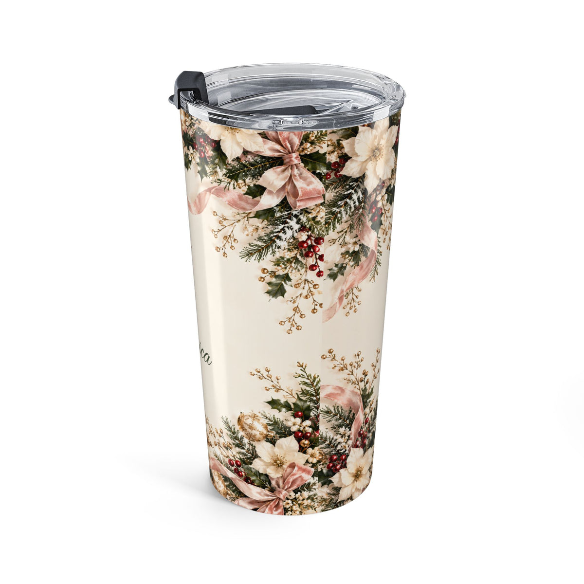 Personalized Christmas Tumbler Custom Initial and Name Gift for Wife or Girlfriend