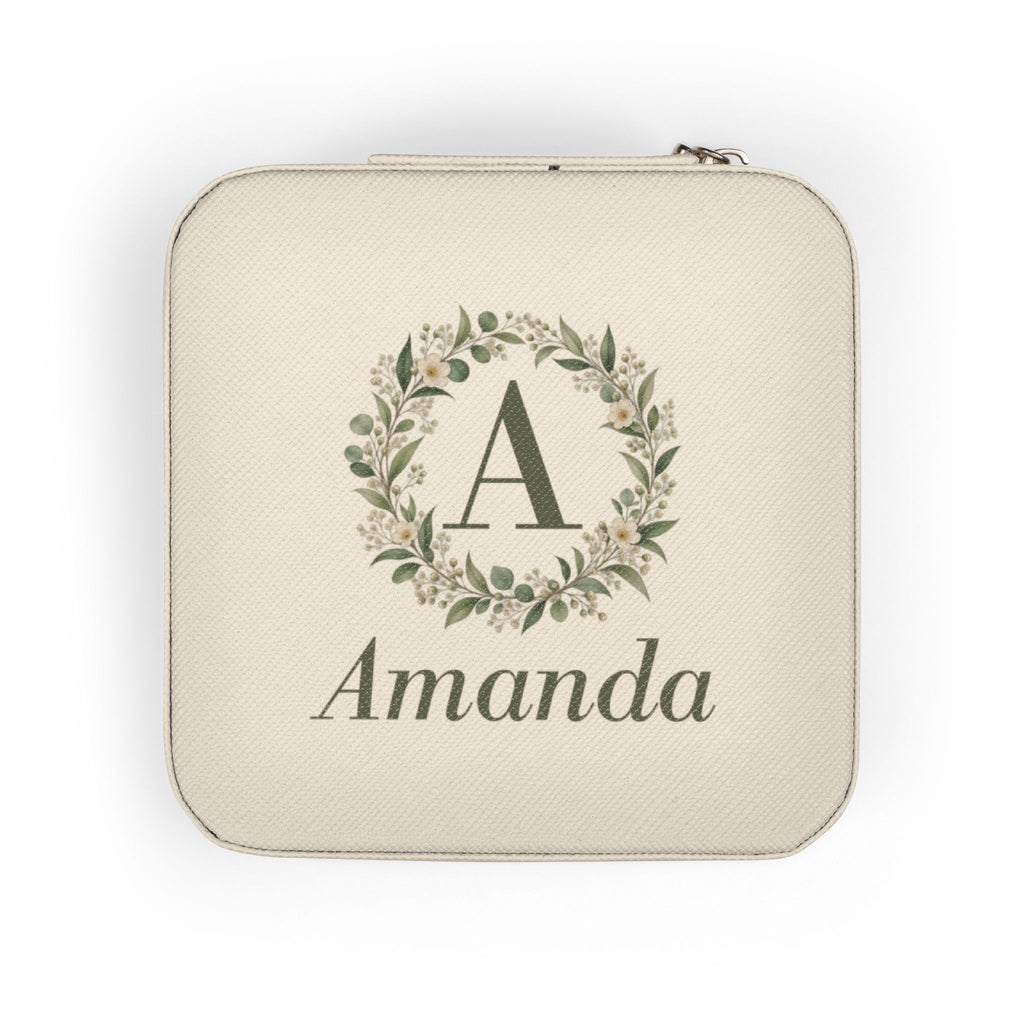 Personalized Jewelry Travel Case with Monogram and Name