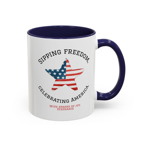 Personalized 4th of July Custom Name Independence Day Patriotic Gift Mug