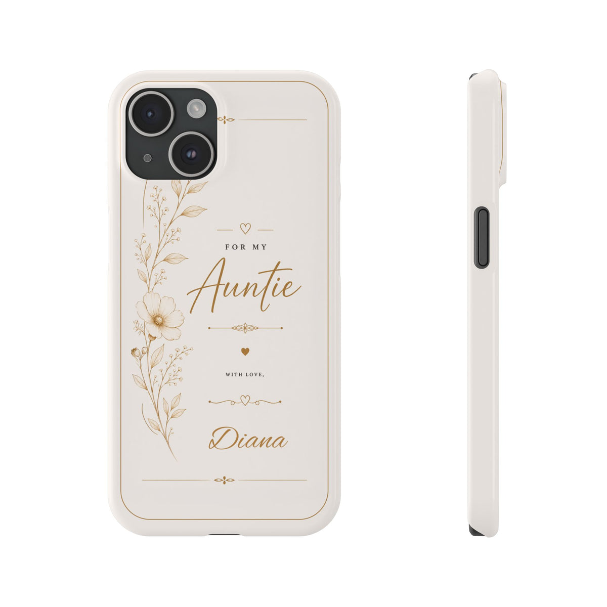 Personalized Auntie Custom Name Floral Slim Phone Case Gift for Aunt