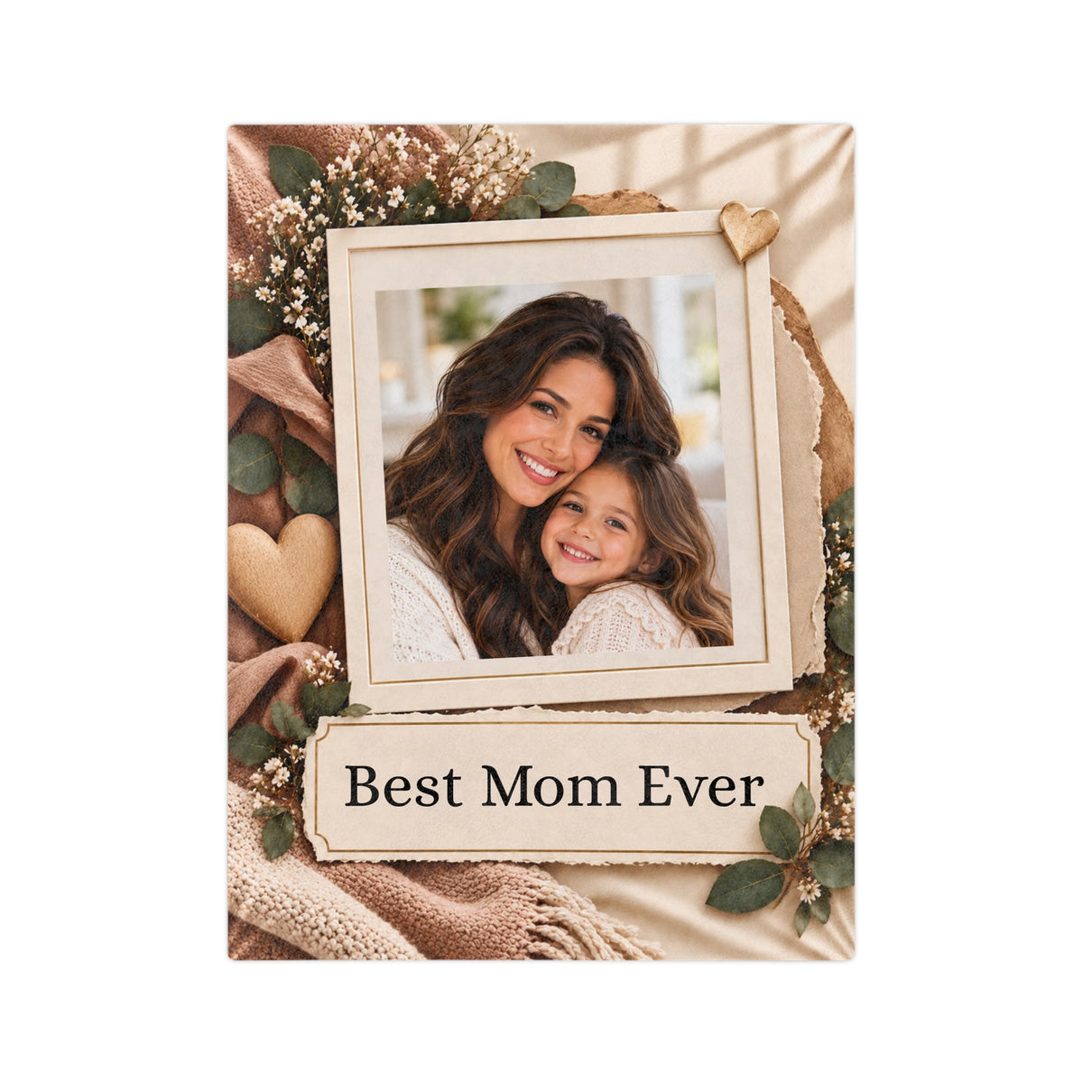 Personalized Mom Photo Blanket Custom Picture Best Mom Ever Gift