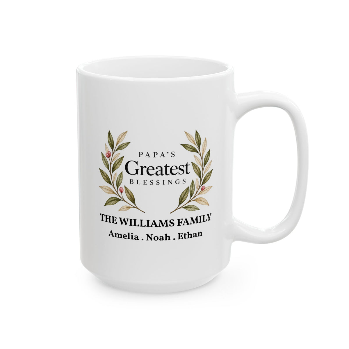 Personalized Papa Mug Custom Family Name Coffee Mug Grandkids Names Gift for Papa