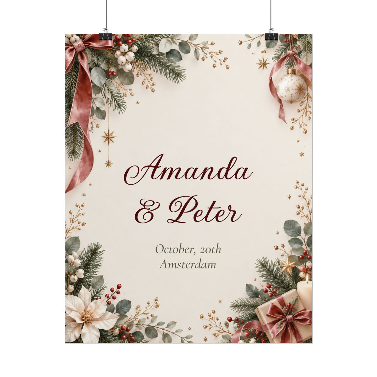 Couple Names, Date and Location Wall Art – view 2