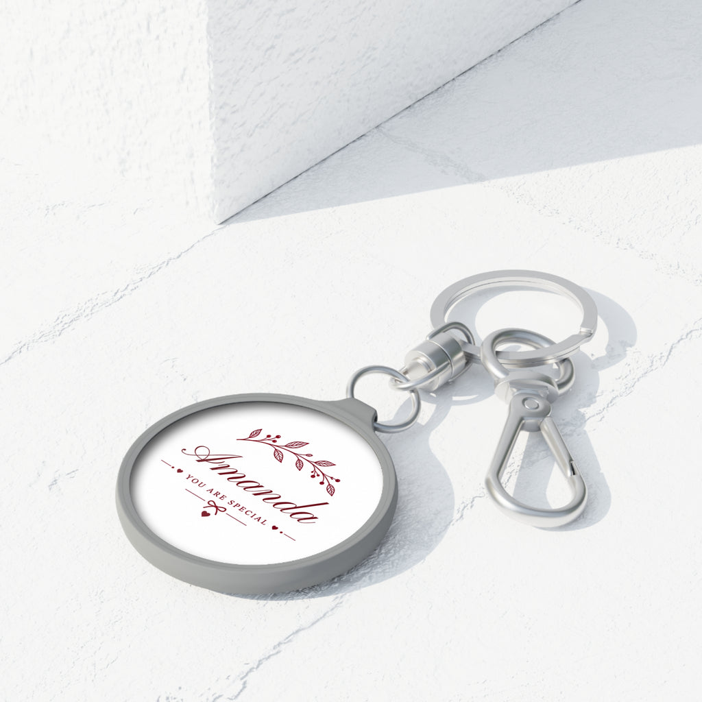 Personalized Name Custom Botanical Keychain Thoughtful Keyring Tag Gift for Her